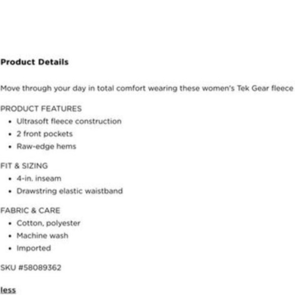 Tek Gear Fleece mid rise shorts Woman’s size 2X 
gray fleece pockets raw… - Picture 3 of 10